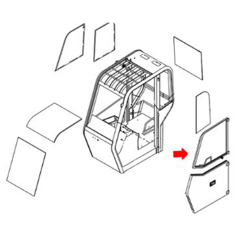 8036706 Upper Door Glass Fits JLG Lull Industrial 644E-42 944E-42