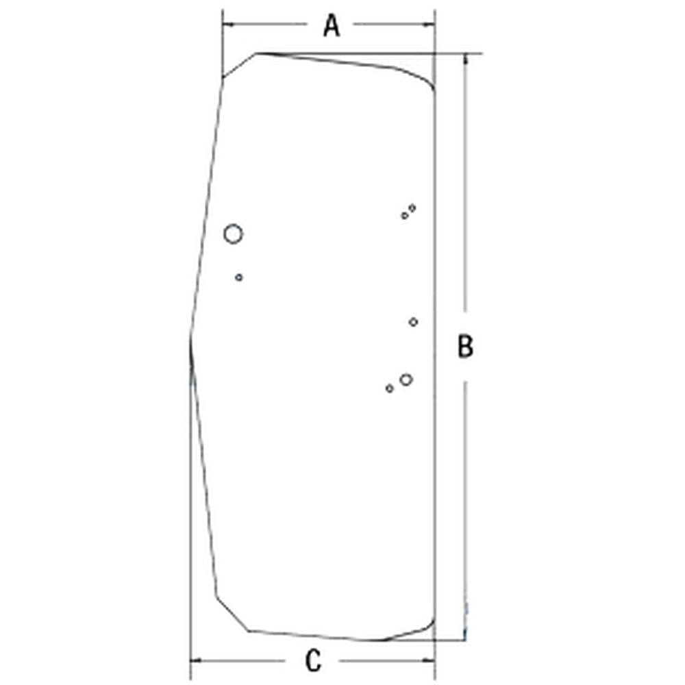 Cab Glass - Door LH Fits John Deere 450J 550J 650J 700J 750J 850J T205205