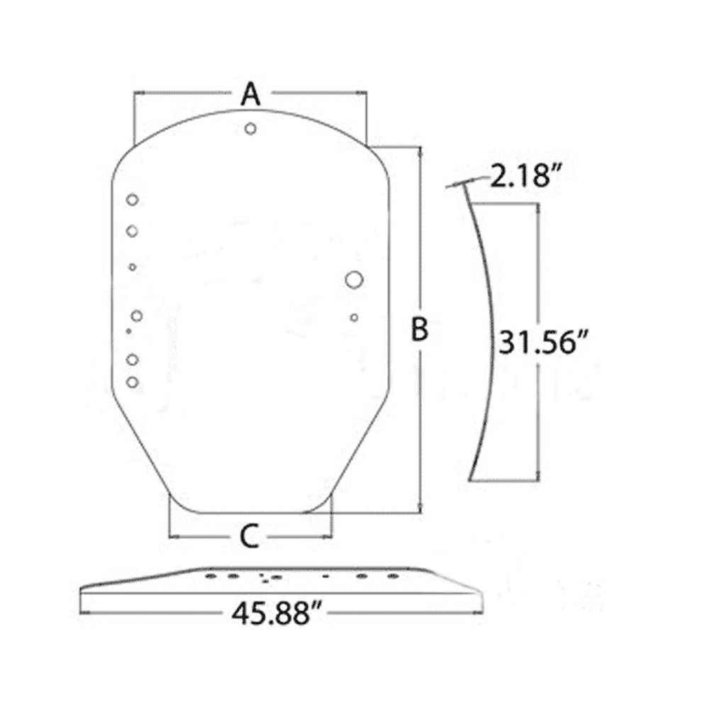 Front Windshield Glass Fits John Deere Replaces CAH40-0227
