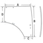 WN-L212968-PEX Glass, Door, RH Fits John Deere 6105R 6115R 6125R 6140R 6150R