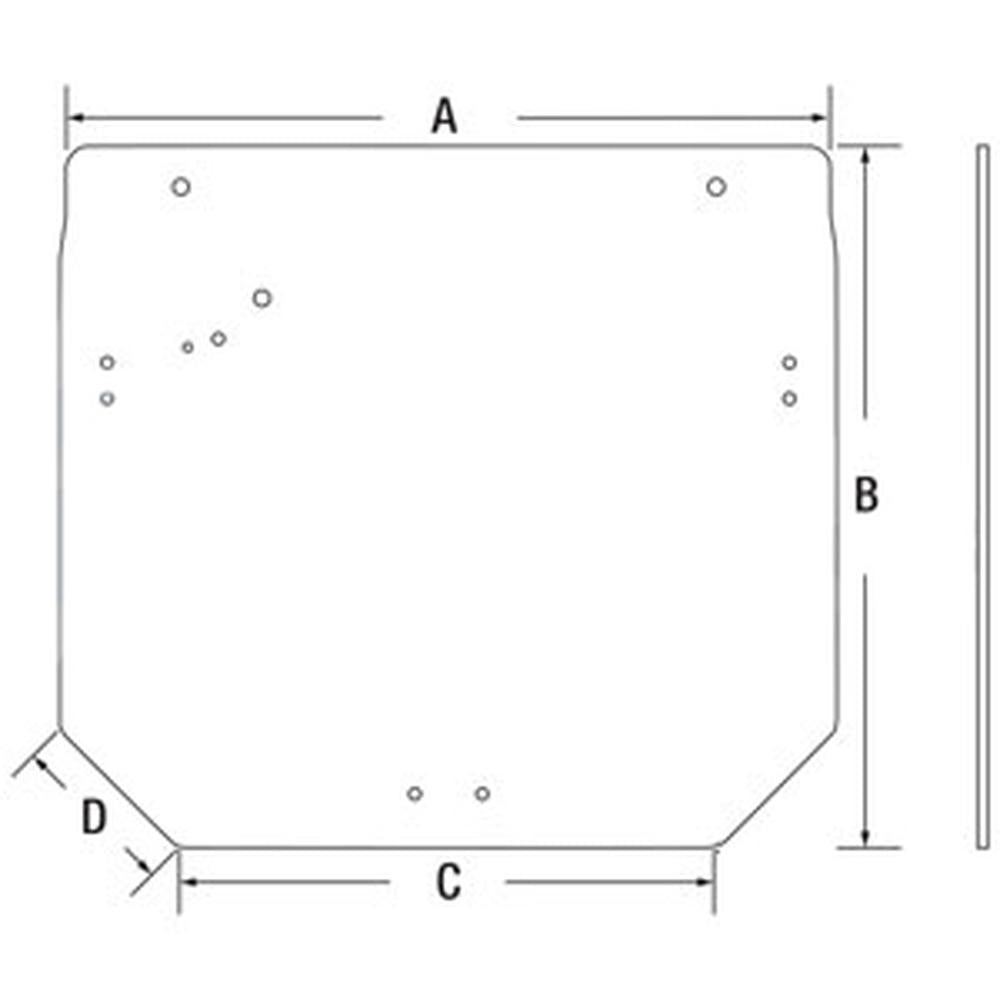 Rear Upper Glass Fits 5055E 5065E 5075E 5085M 5100M 5100MH 5115M R261272