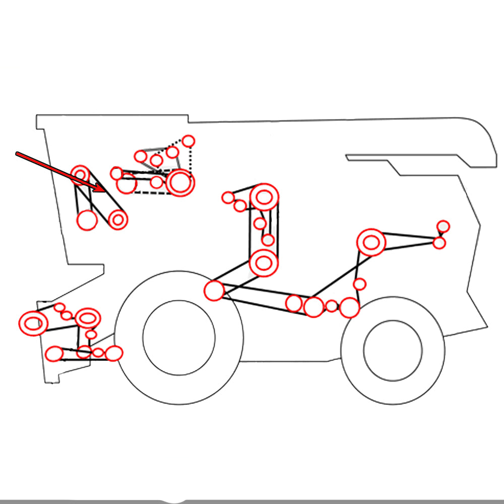 226981M1 Cylinder Drive Belt Fits Massey Ferguson Combine 410 510 550