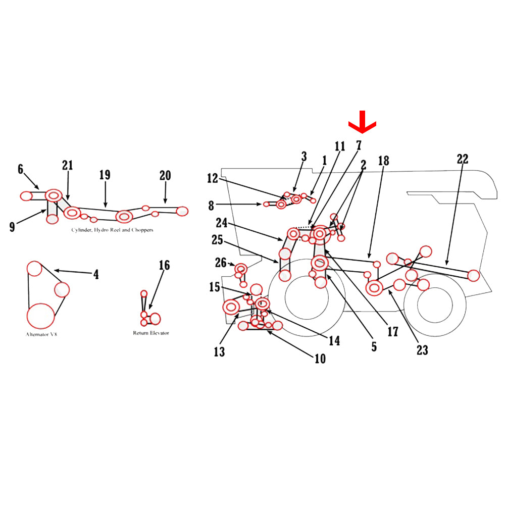 833873M1 New Combine Grain Tank Unloader Belt Fits Massey Ferguson 750