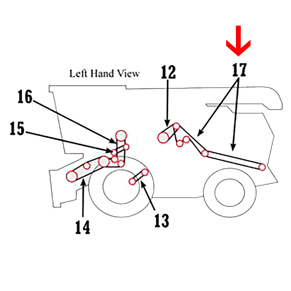 H125381 New Rear Operating Position Belt Fits John Deere Chopper 9500 9600 9500S