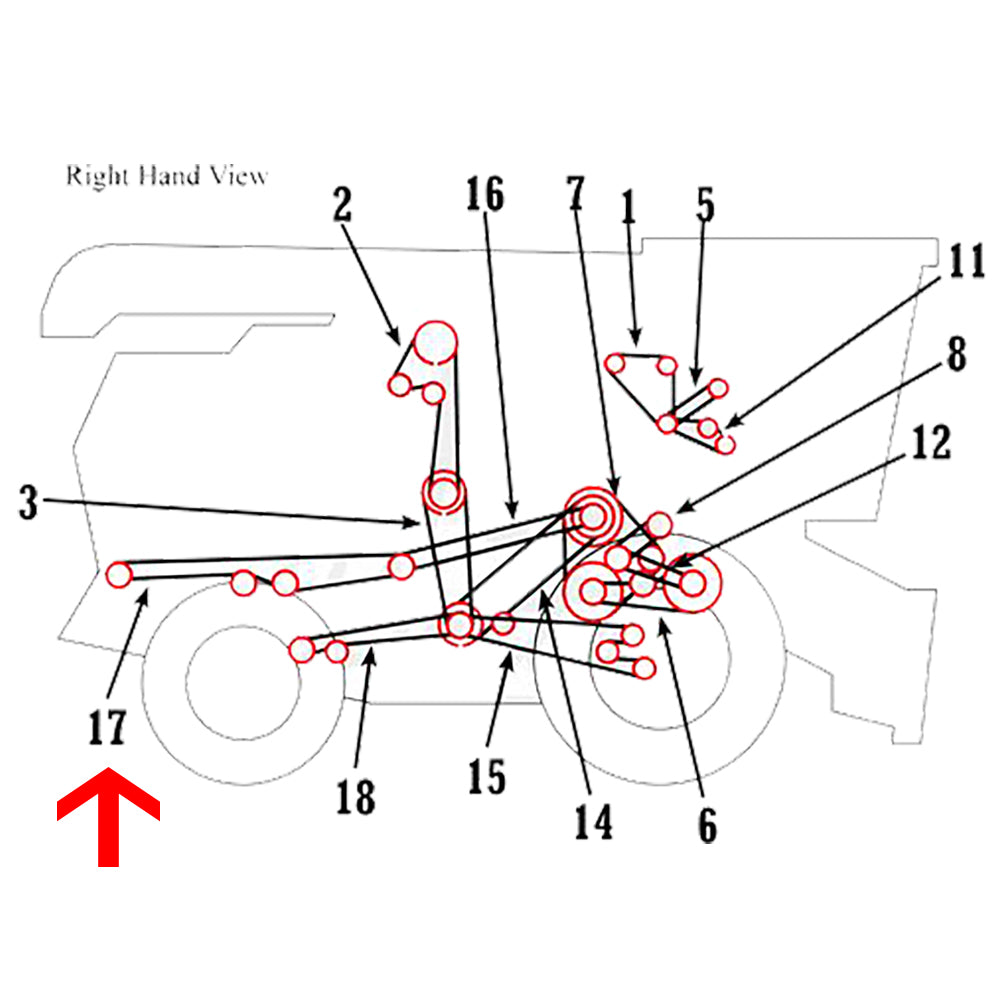 H79789 Rear Straw Chopper V-Belt Fits John Deere Combine 6600 7700