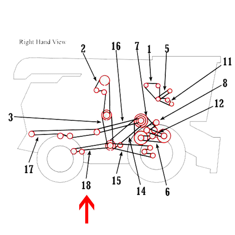 N110085 Tailings Lower Auger Belt Fits John Deere Combine 6600 7700