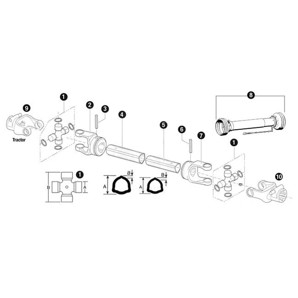 14006127 Fertilizer Spreader Driveline PTO for Land Pride FS1000 FS500 FS700