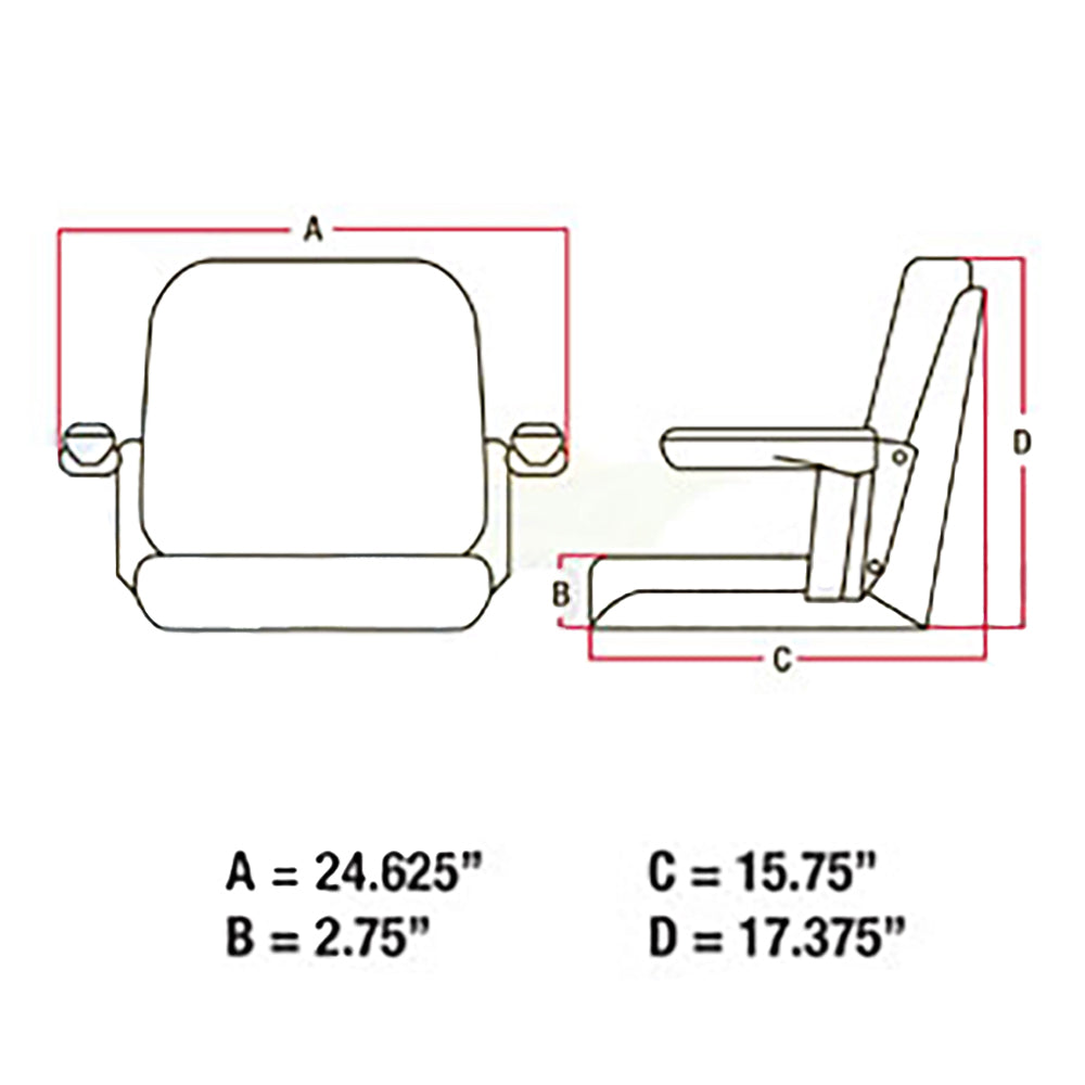 Complete Seat w/ Flip-up Arms Fits Allis Chalmers 7010 7030 7050 8010 CS140-1V