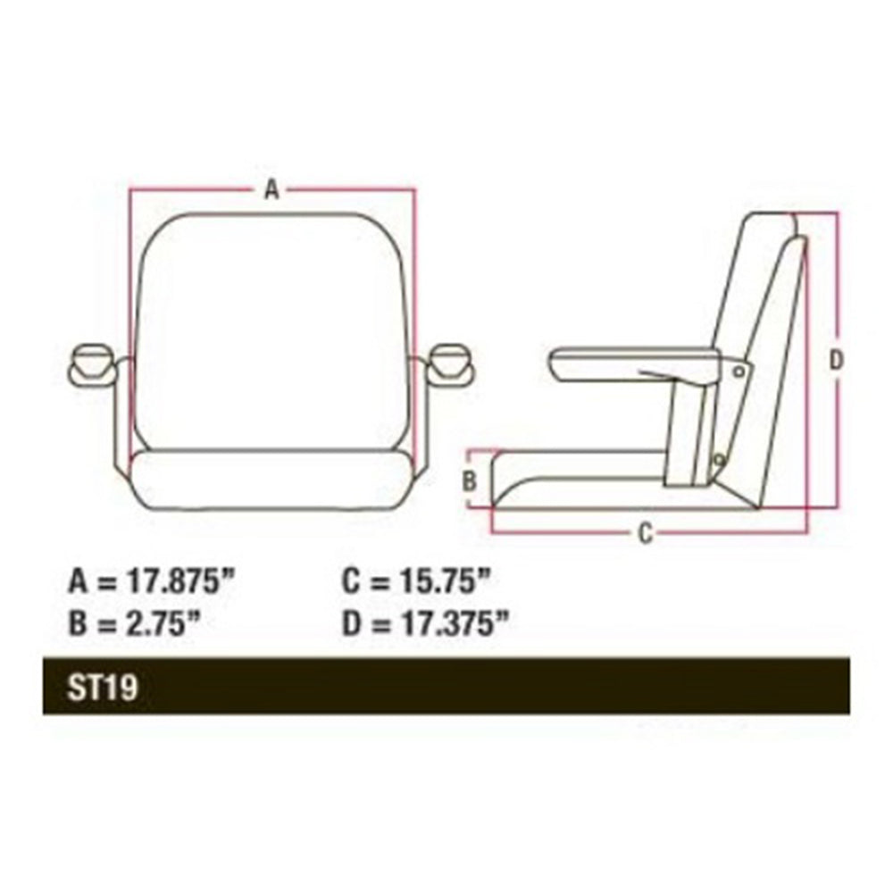 Complete Seat w/ Flip-up Arms Fits Allis Chalmers 7010 7030 7050 8010 CS140-1V