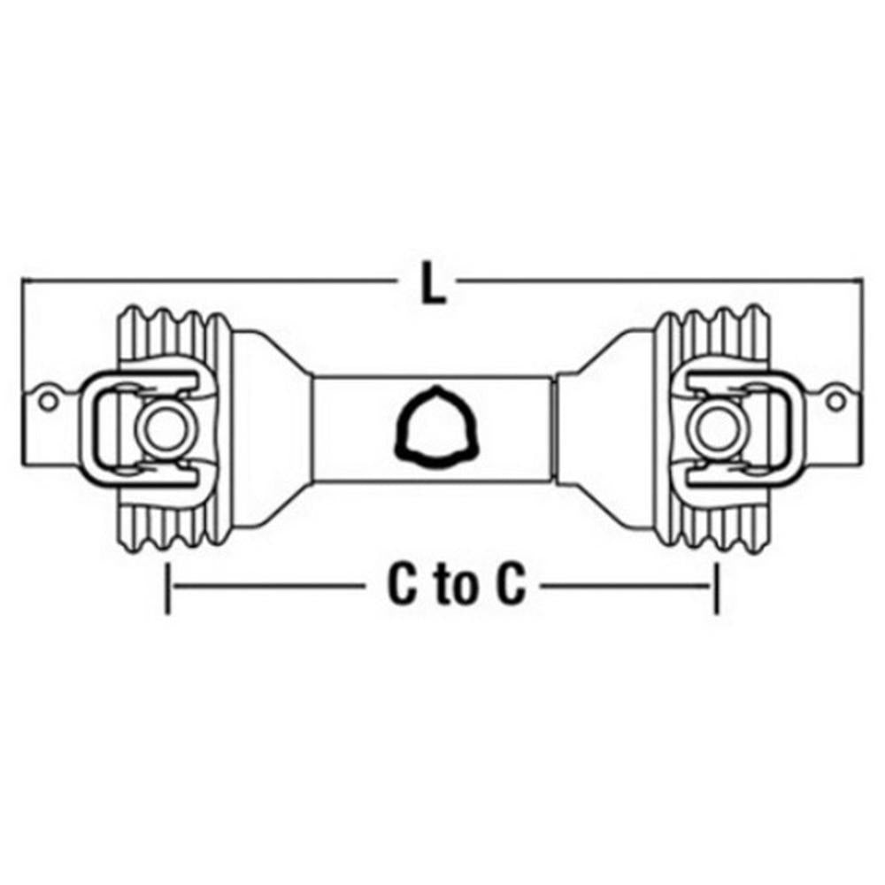 ACS44111 Metric PTO Shaft for 5or 6ft Cutters Size 4 PTO 48 In Long Closed Shaft