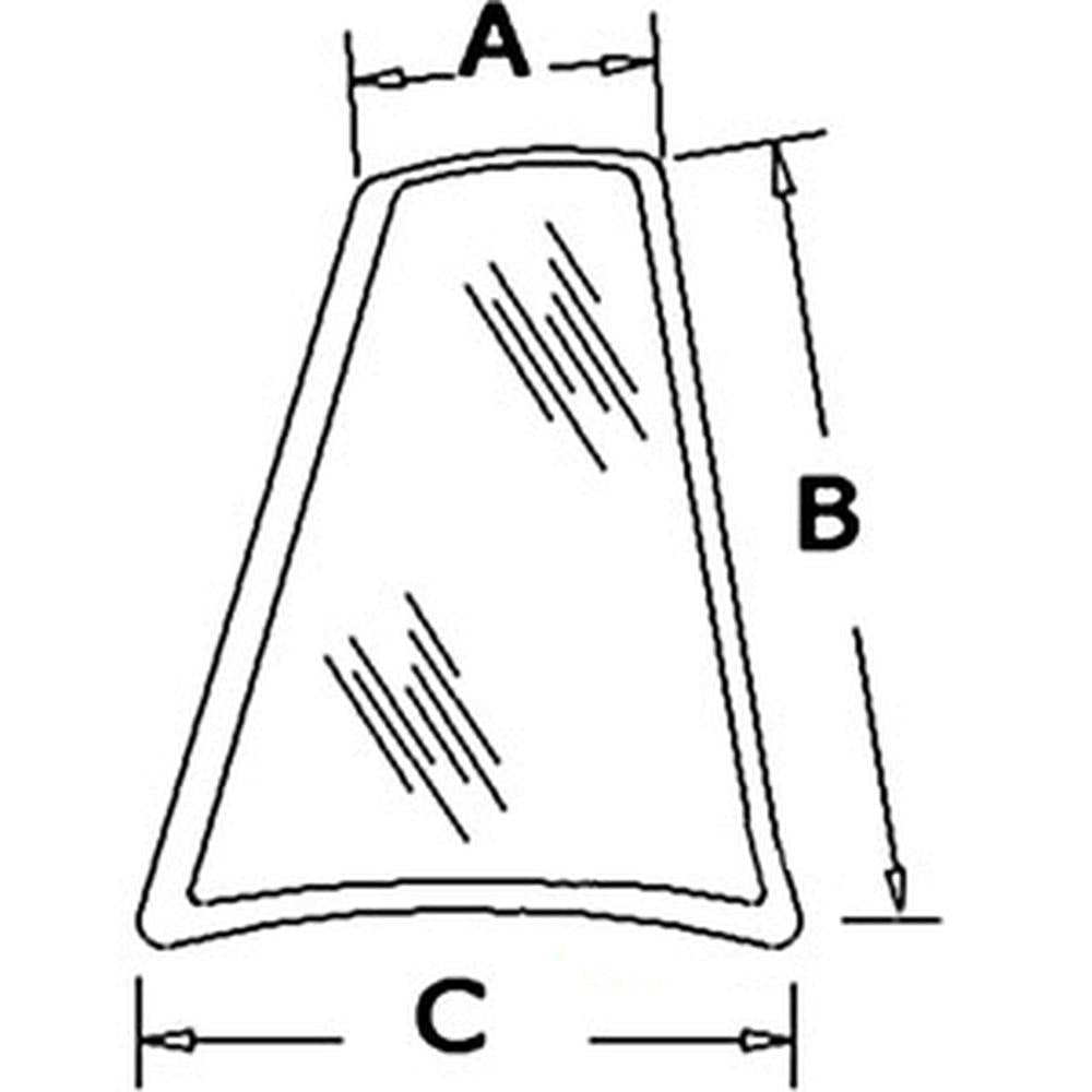 D126204 RH Rear Quarter Glass Fits Case IH 570 LXT 570 MXT 570L XT 570LXT
