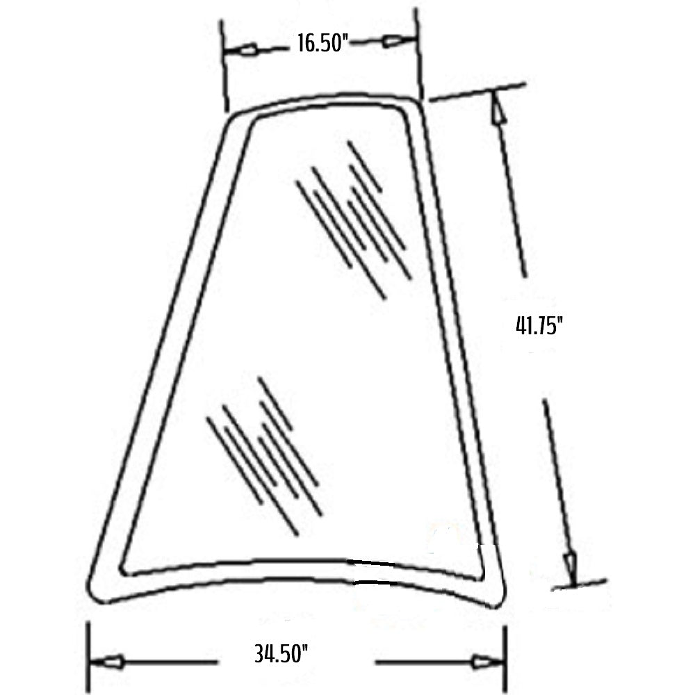 D126204 RH Rear Quarter Glass Fits Case IH 570 LXT 570 MXT 570L XT 570LXT