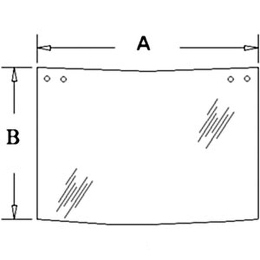 Cab Glass - Rear Window Center Fits Case 580K 580L 580SK 580 Super L 590 D129968