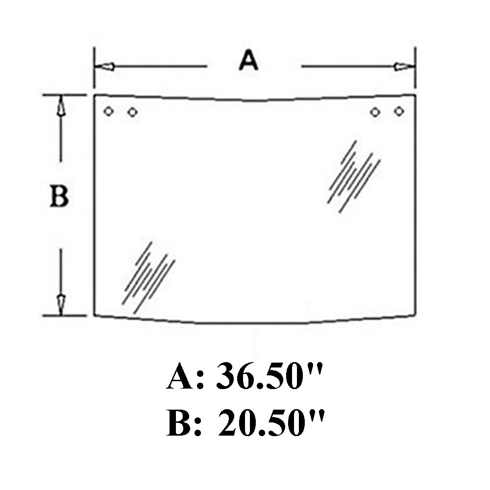 Cab Glass - Rear Window Center Fits Case 580K 580L 580SK 580 Super L 590 D129968