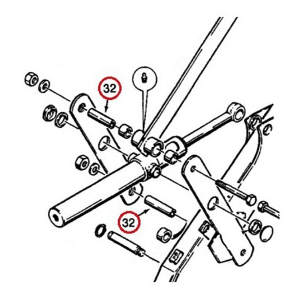 D132076 Bushing Cylinder Link Fits Case 580K, 580SK Loader Pins
