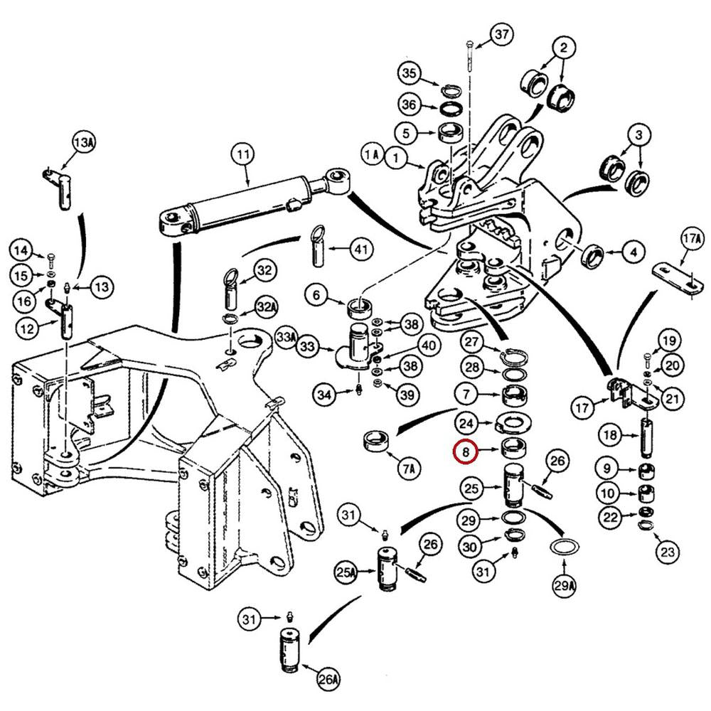 D135559 Bushing Upper Swing Tower Pivot, Lower - Fits Case 580L 580SL 580M 580SM
