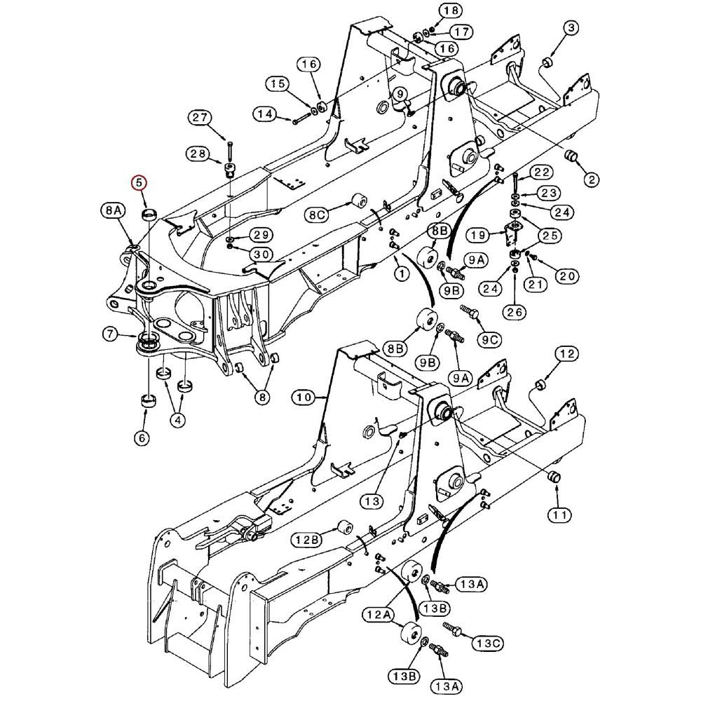D151069 Upper Backhoe Frame Bushing Fits Case 580L 580SL 580M 580SM