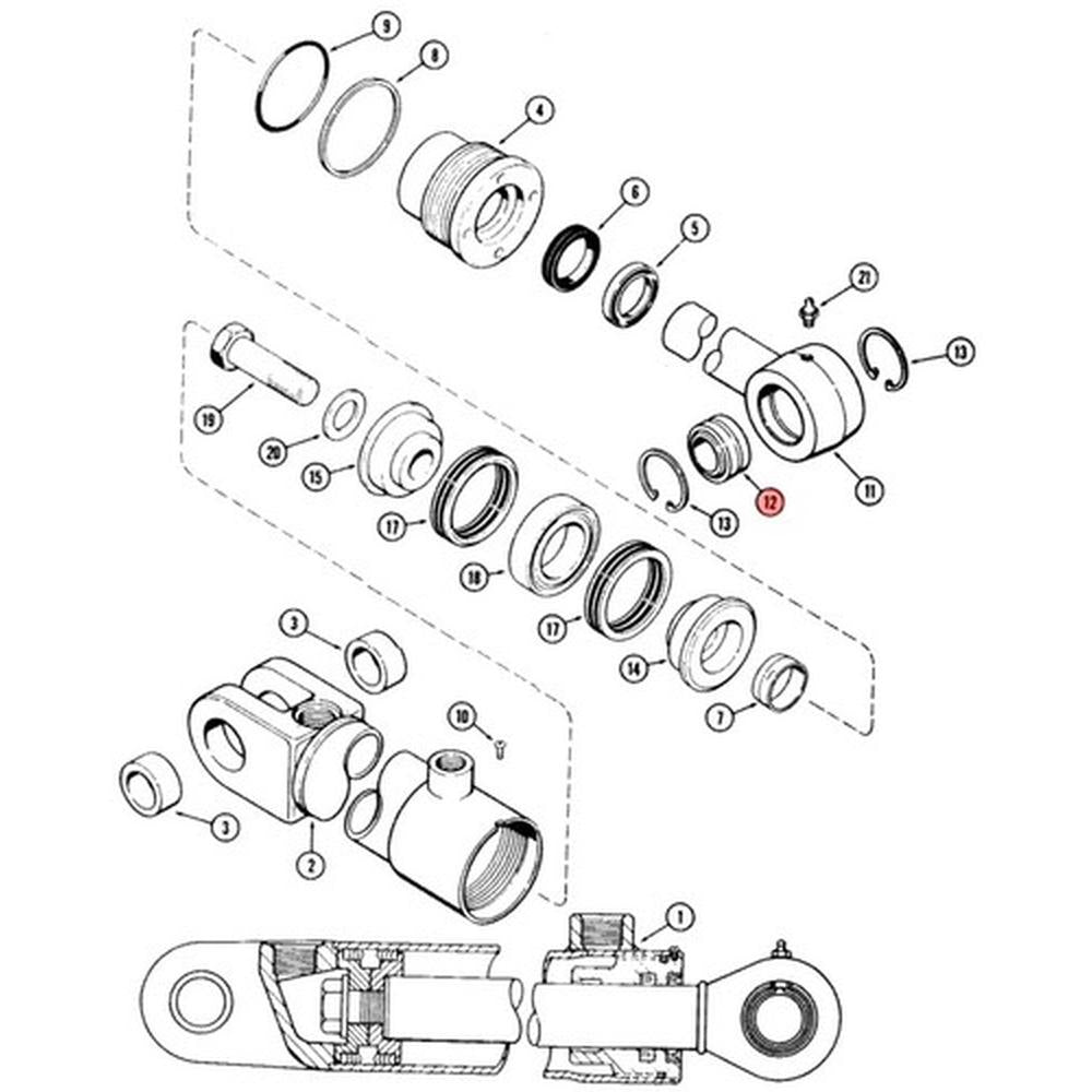Caltric King Pin Kit For Case Backhoe 480D 480C 580C 580D 580E 586E - D103156 Replacement