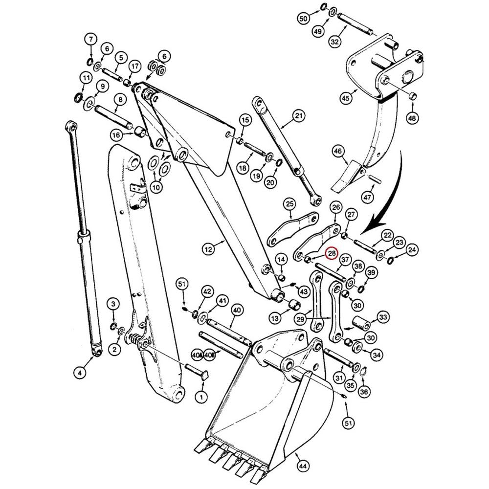 D32789 Bucket Linkage Bushing Fits Case 480D 480E