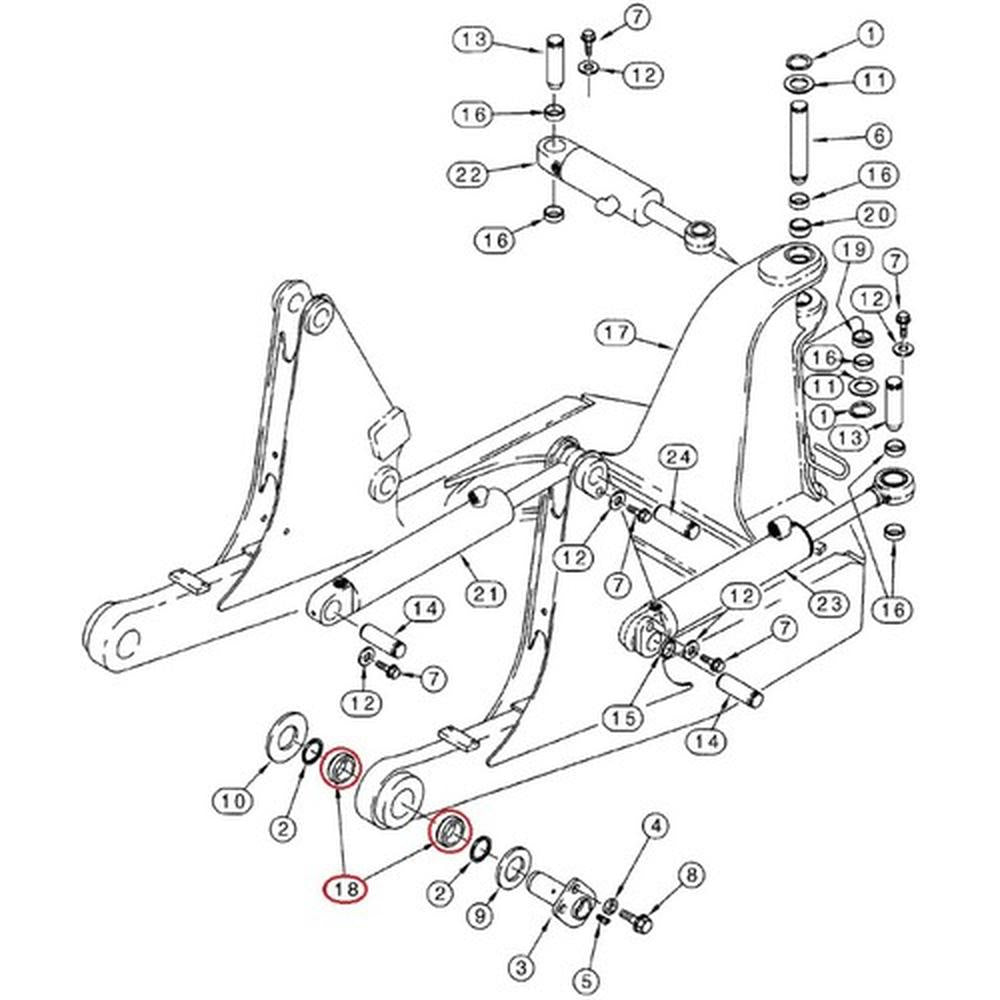 D33635 Rear C-Frame Bushing Fits Case 650G 650H 750H 850G 850H