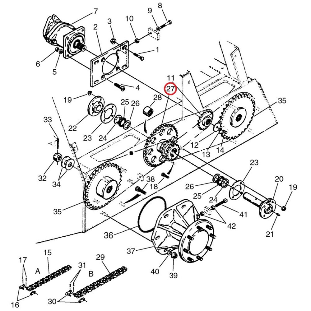 D76529 Chain Drive Sprocket Fits Case-IH Skid Steer Loader 1845C 1845 1845B 1845