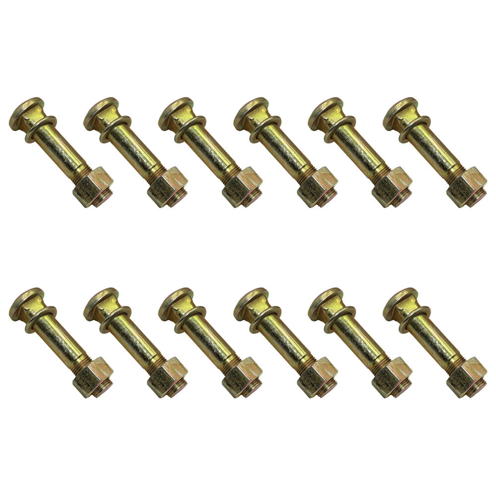 Qty 12: Wheel Stud w/ Washer & Nut  Fits White Replaces D9NN1N012CA