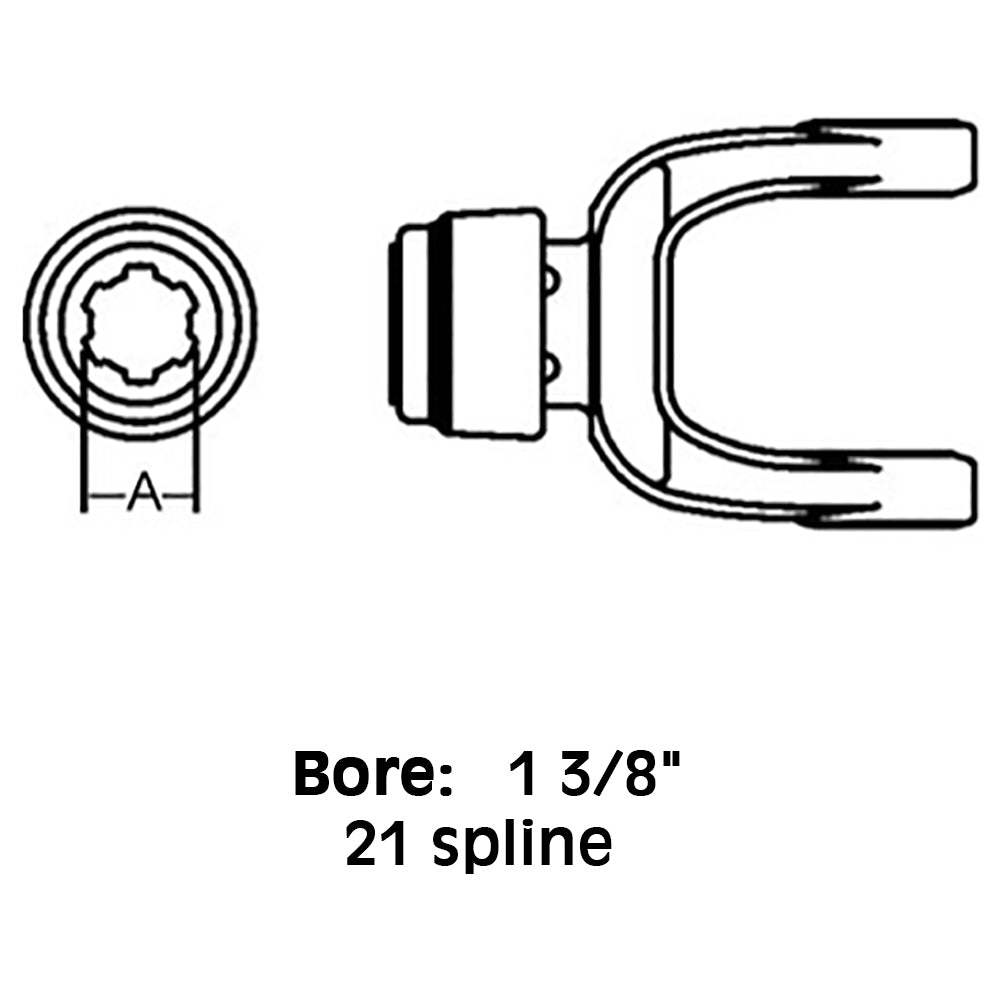 1-3/8" 21 Spline Tractor Quick Disconnect Yoke 55N Series 102-5521