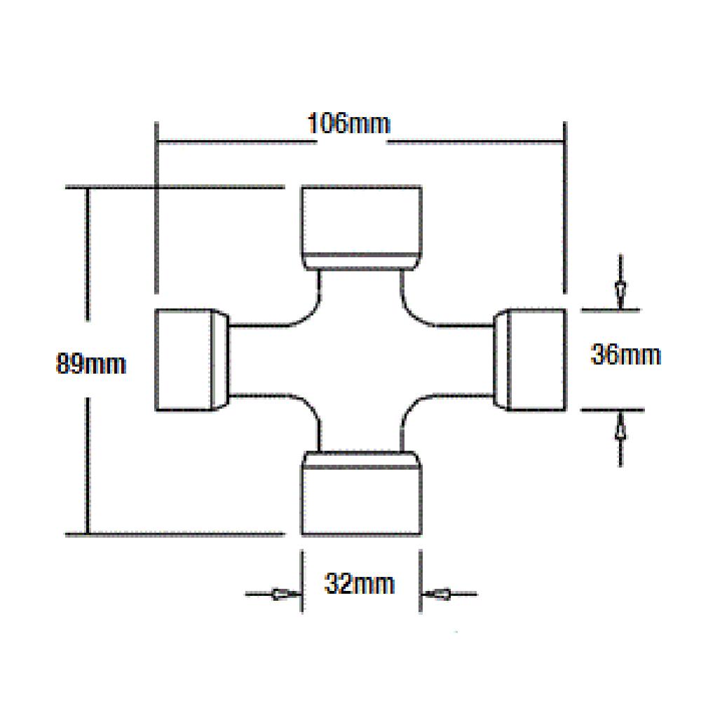 PTO Driveline Cross Kit Ujoint for WWE WWZ Series 2580 W334109-A