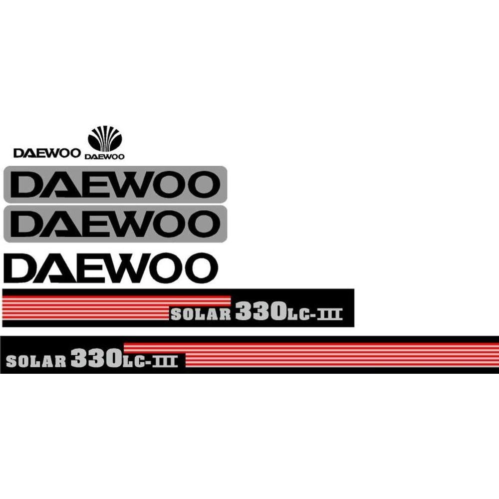 Daewoo Solar 330LC-III Excavator Decal Set