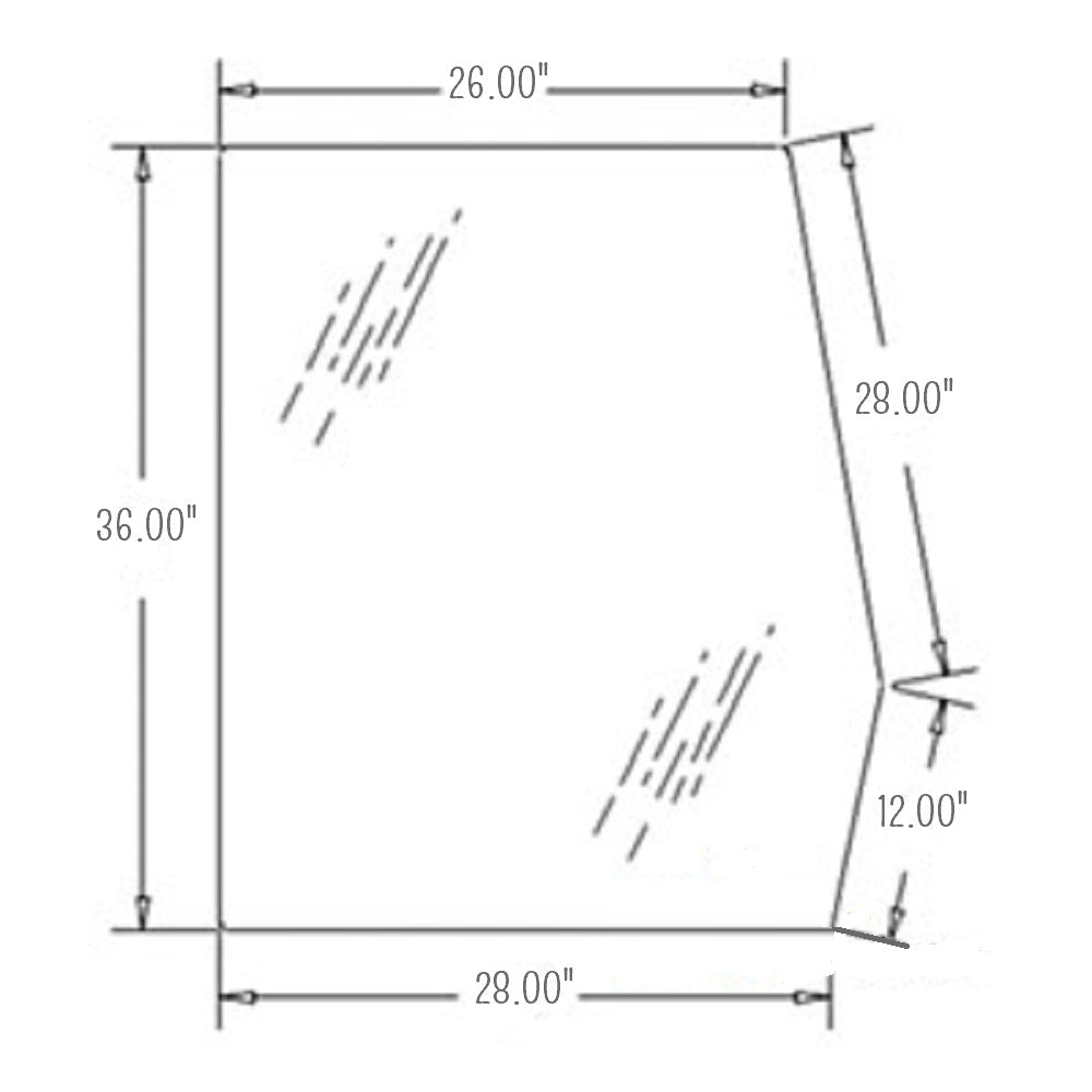 LH Upper Door Cab Glass Fits Ford 555C 555D 655 455D 555 445 445C 655C 655D 455