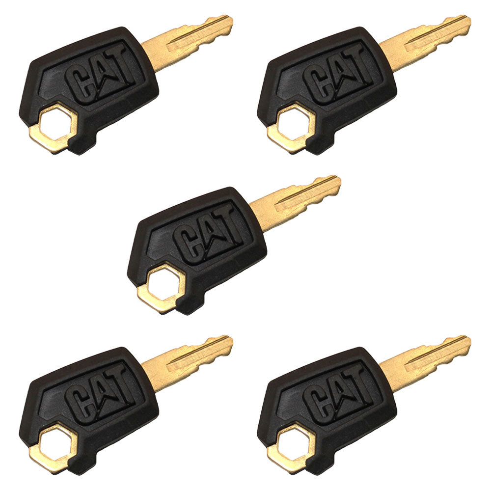 (5) Heavy Equipment Keys 5P8500 New Style Fits Caterpillar Fits CAT -- Free Ship