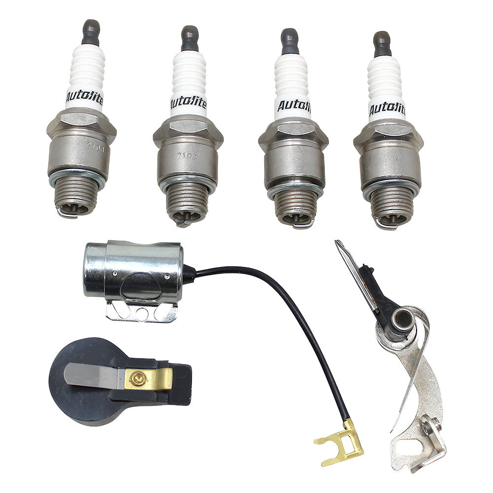 Ignition Tune-Up Kit w/Plugs Fits Ford Tractor 5000 6600 5500 5550 Rotor Points