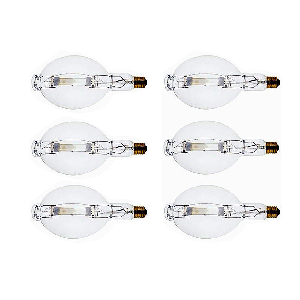 6-Pack 1000 Watt Clear Metal Halide Bulbs