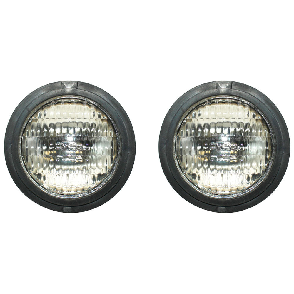 Qty 2: 12V Sealed Beam Headlight Fits White Replaces 105340AS