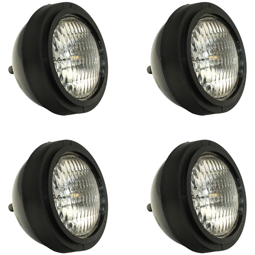 Qty 4: 12V Sealed Beam Headlight Fits White Replaces 105340AS