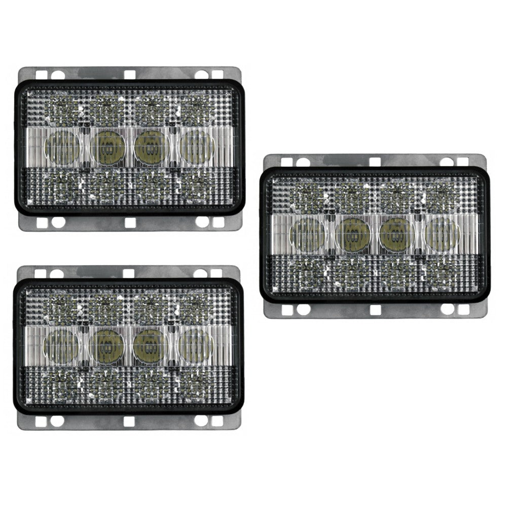 Qty 3: Rectangle LED Headlights Fits John Deere Replaces AL152328