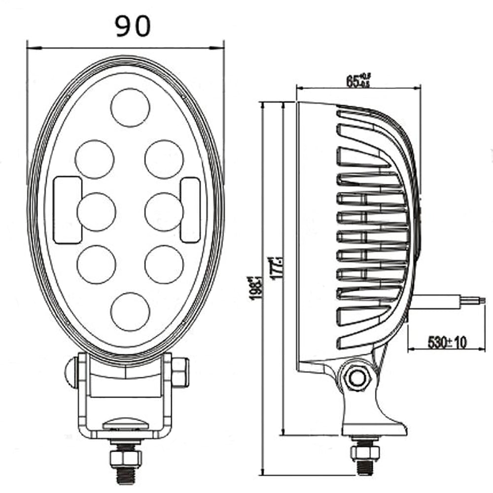 112529 1800 Lumens LED Work Light w Handrail Bracket Construction Spot Lamp