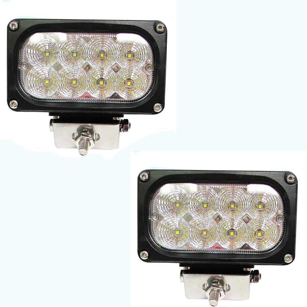 (2)- LED Work Lamp Flood Lights, 10 - 30 Volts, 40 Watts w/ Bracket 5.5" x 3.25"