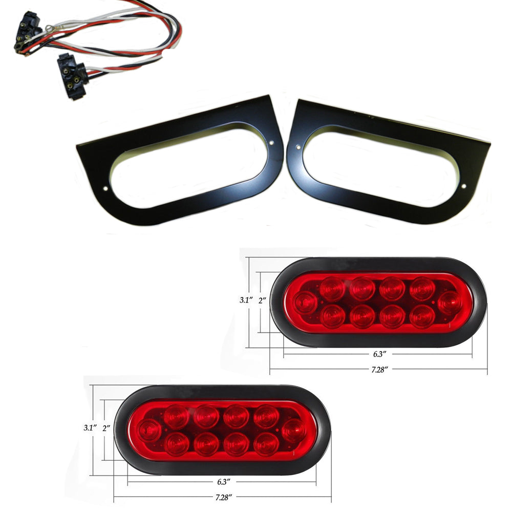 Set Of 2 6" Tail Light Kit With Mounting Bracket   Fits Truck And Trailers