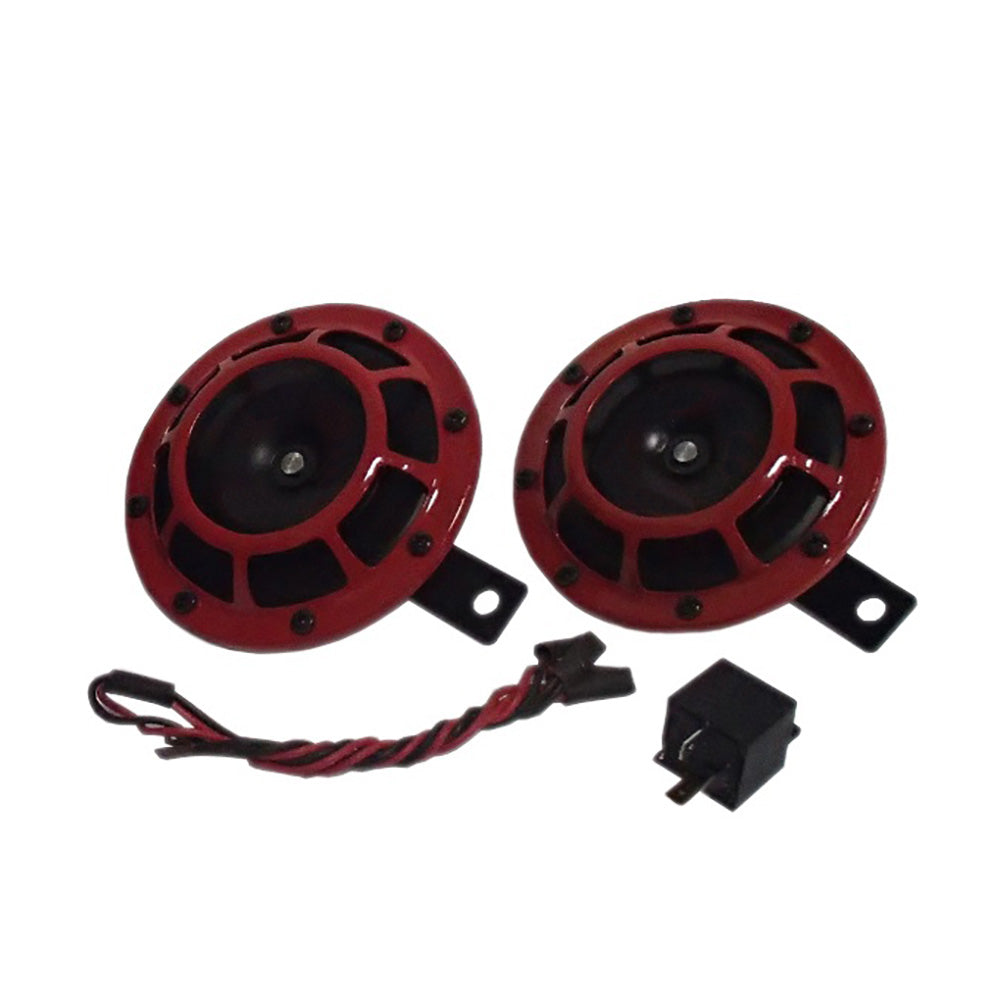 12V Red Grill Horn Set Dual Car Horn 12V