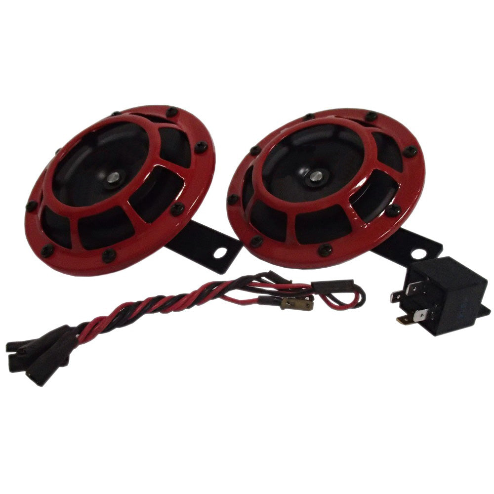 Fit For Hella Style Red Super Tone Horns Dual Horn Set 12V With