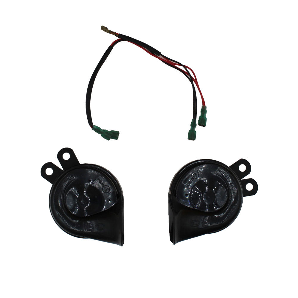 12V-HELLA-BLKTRMPT 12V Hella Black Trumpet Horn Set Fits Universal Products