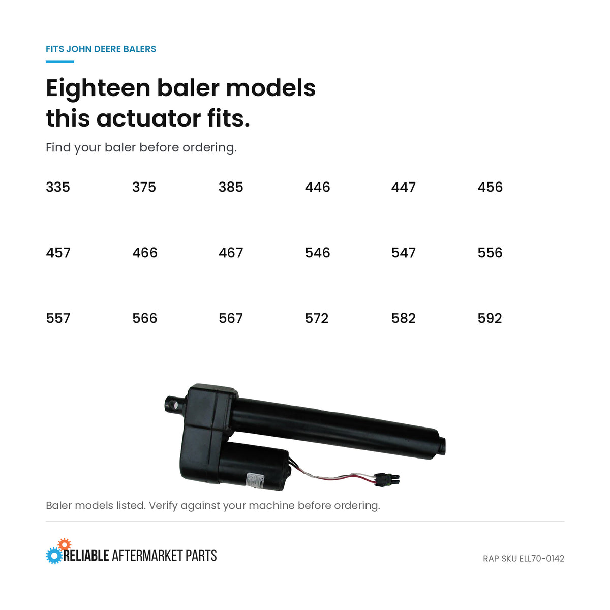 GlideForce Will-Fit Linear Actuator Fits John Deere Replaces AE52551