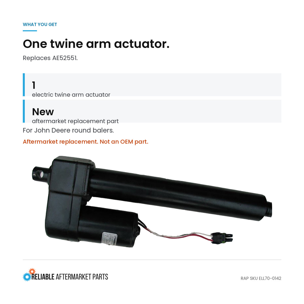 GlideForce Will-Fit Linear Actuator Fits John Deere Replaces AE52551