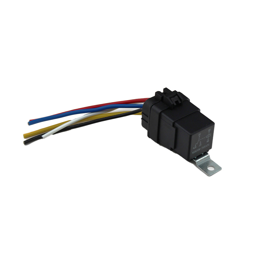 Waterproof 5 Pin Relay & Socket w/Wiring Harness 40 Amp 12 Volt Sealed