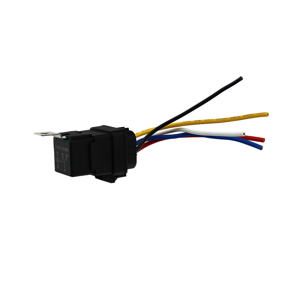 Waterproof 5 Pin Relay & Socket w/Wiring Harness 40 Amp 12 Volt Sealed