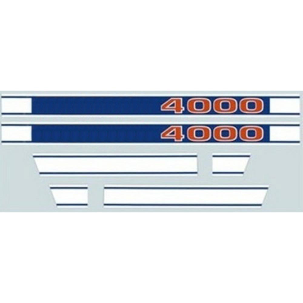 R0511 252603994180 81822595 Blue with Red Iconic Lettering Hood Decal Fits Ford Tractors 4000 4000SU
