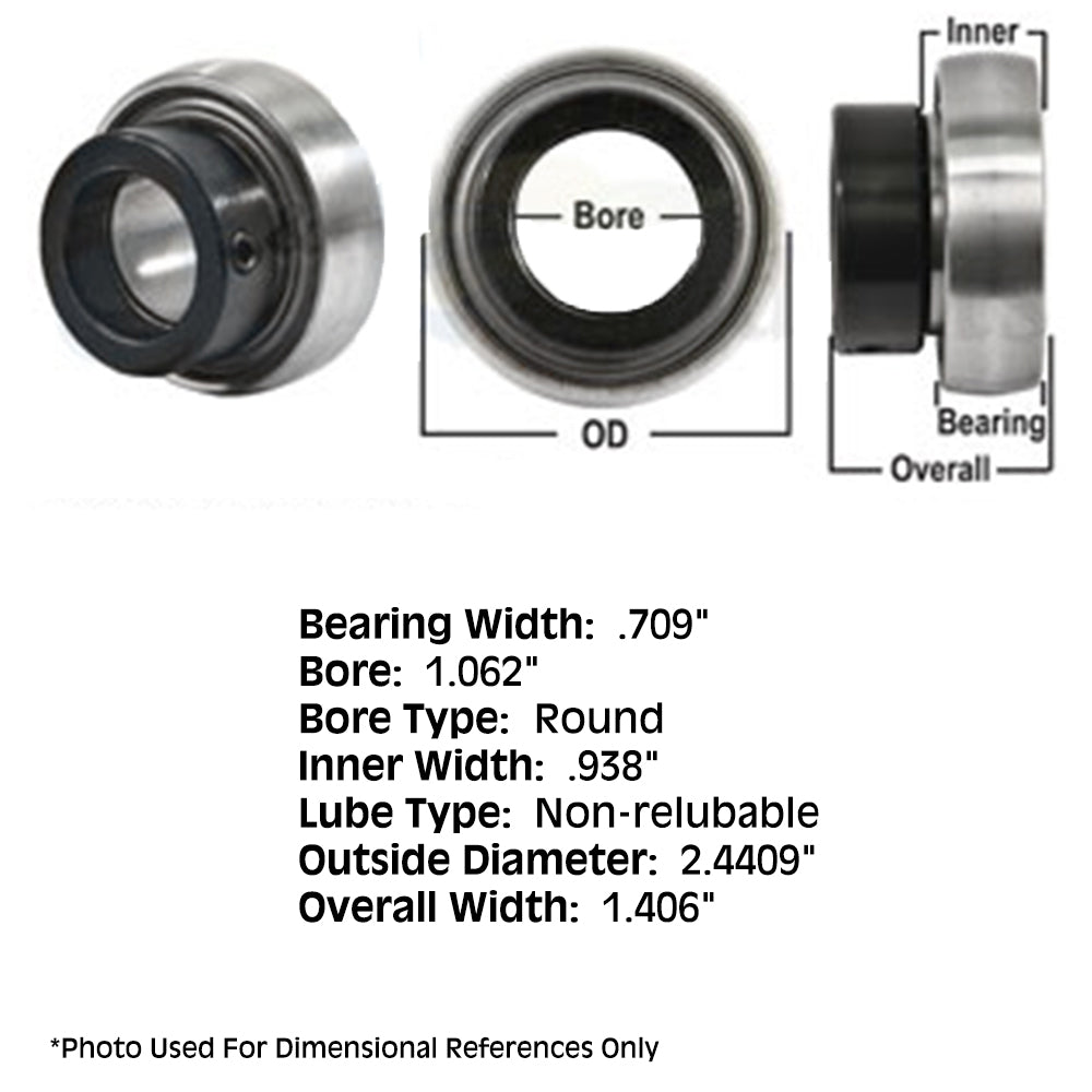 F51312 New Tractor Non-Relubri Fits CATable Spherical Ball Bearing w/ Collar F51