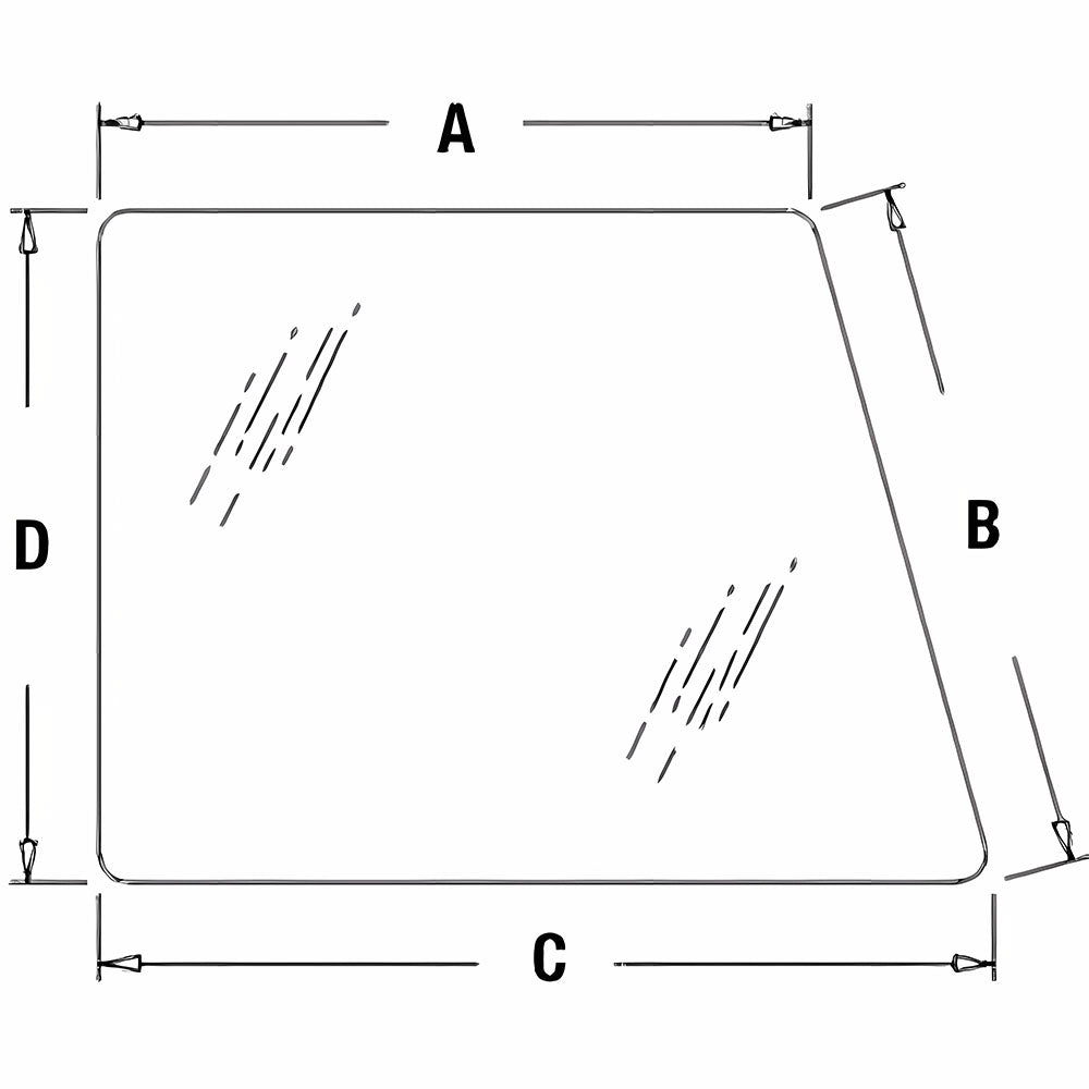 F63307 Upper RH Window and Door Glass Fits Case-IH Tractor Models
