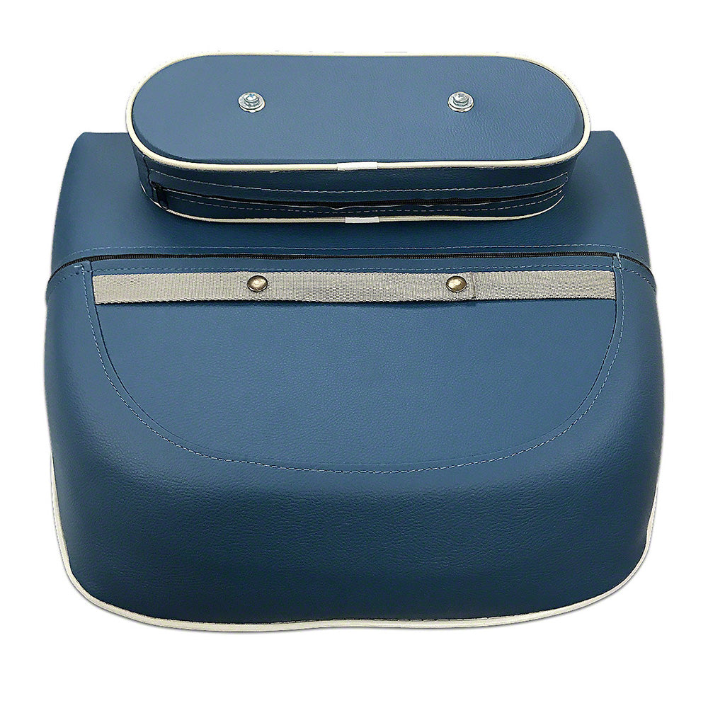 Replacement Seat Cushion Fits Ford Dexta & Super Dexta Models Blue w/ white trim